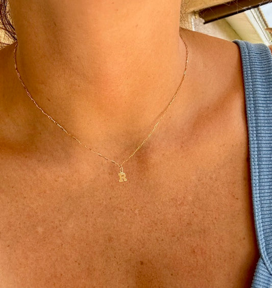 14K Gold Initial Necklace